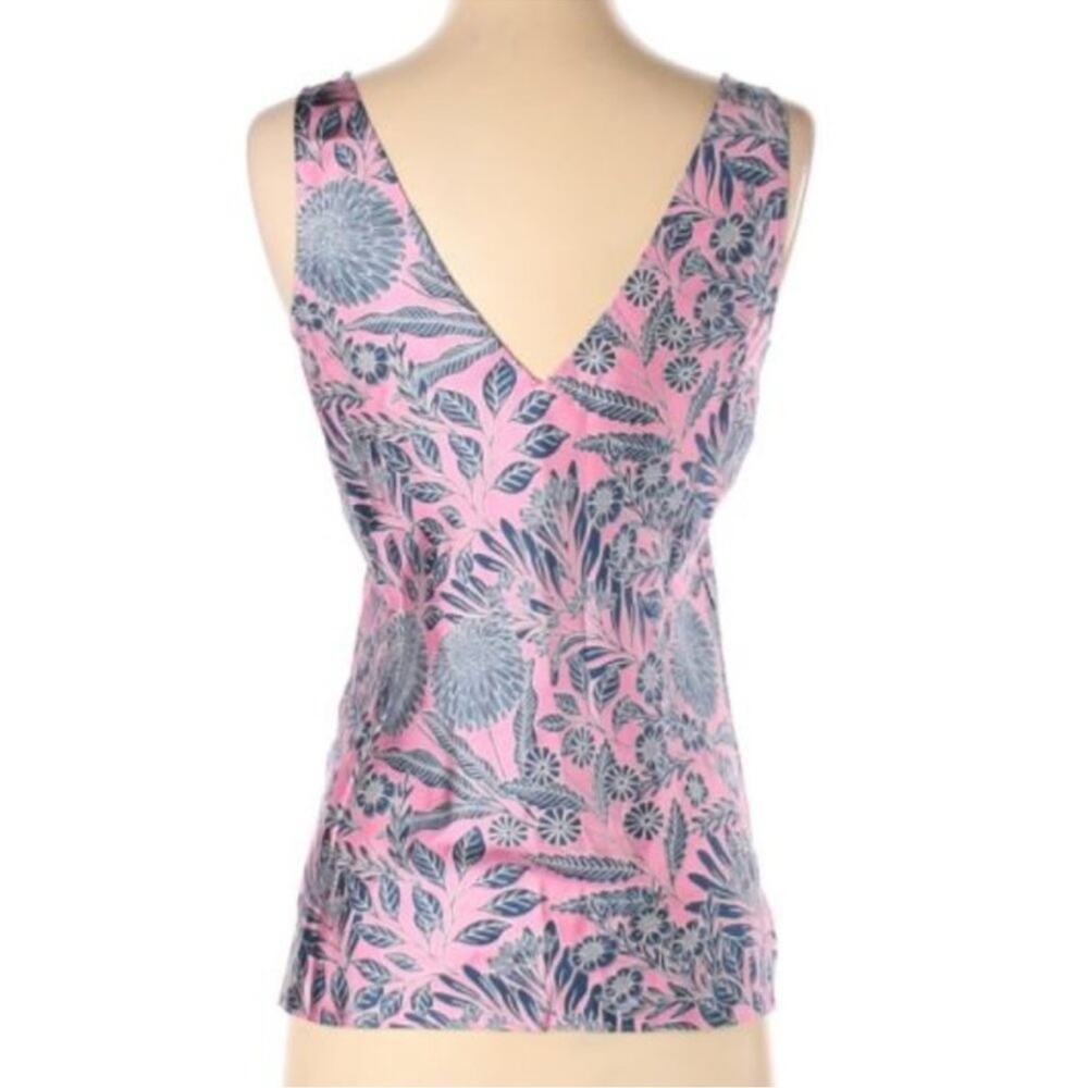 J.Crew x Abigail Borg Floral Silk Tank Top Camisole Pink Blue Size 8 - Picture 3 of 12